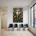 ArtDeco Abstraktes Porträt In Bunten Geometrischen Formen