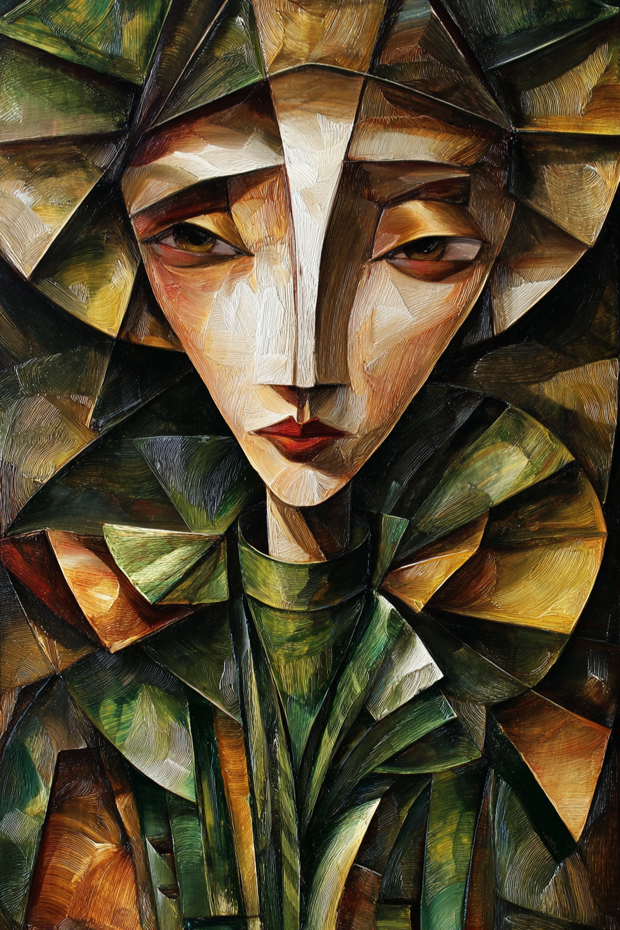 ArtDeco Abstraktes Porträt In Bunten Geometrischen Formen | Art Deco | Stilrichtungen