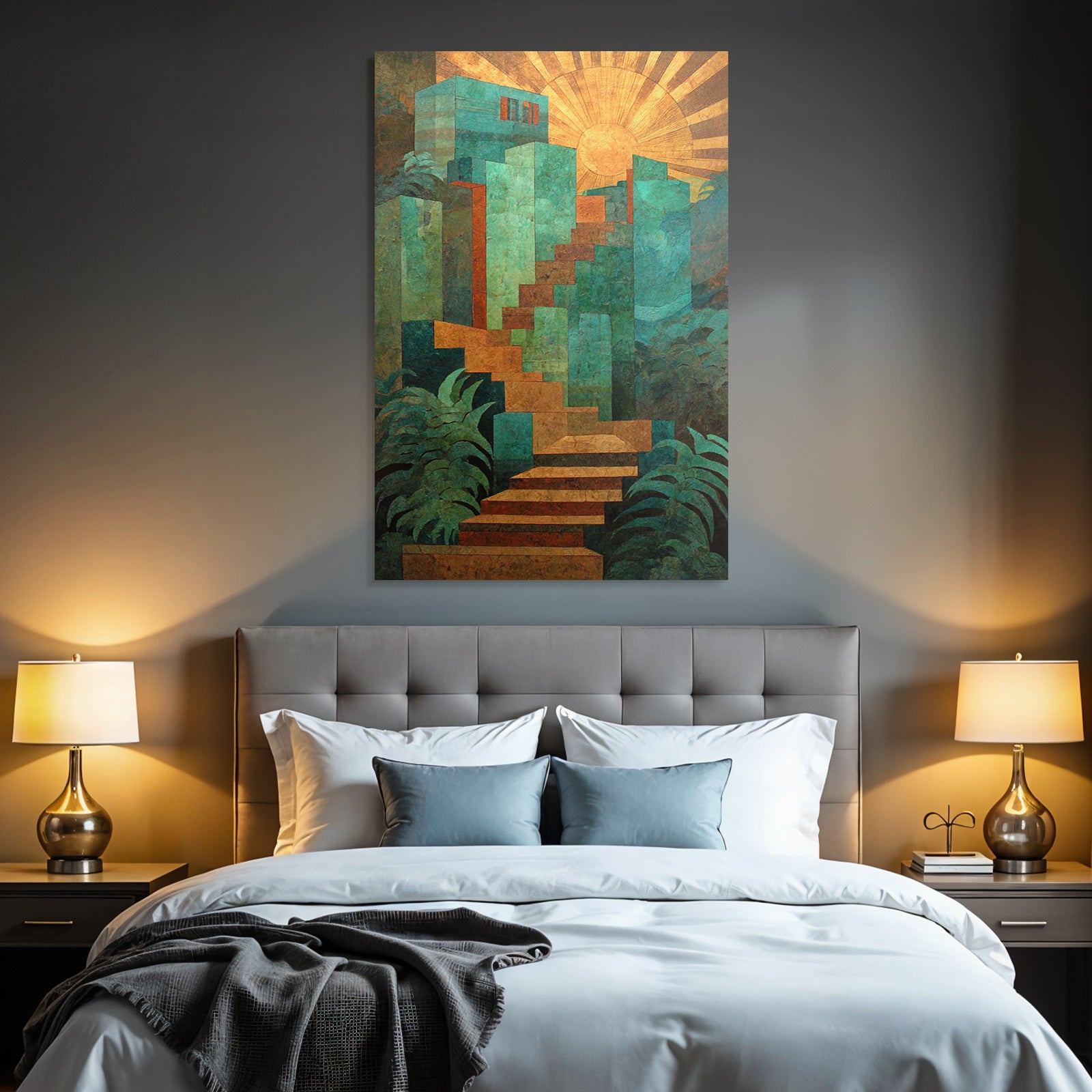 ArtDeco Aufstieg Zur Sonne Abstraktes Landschaftsdesign