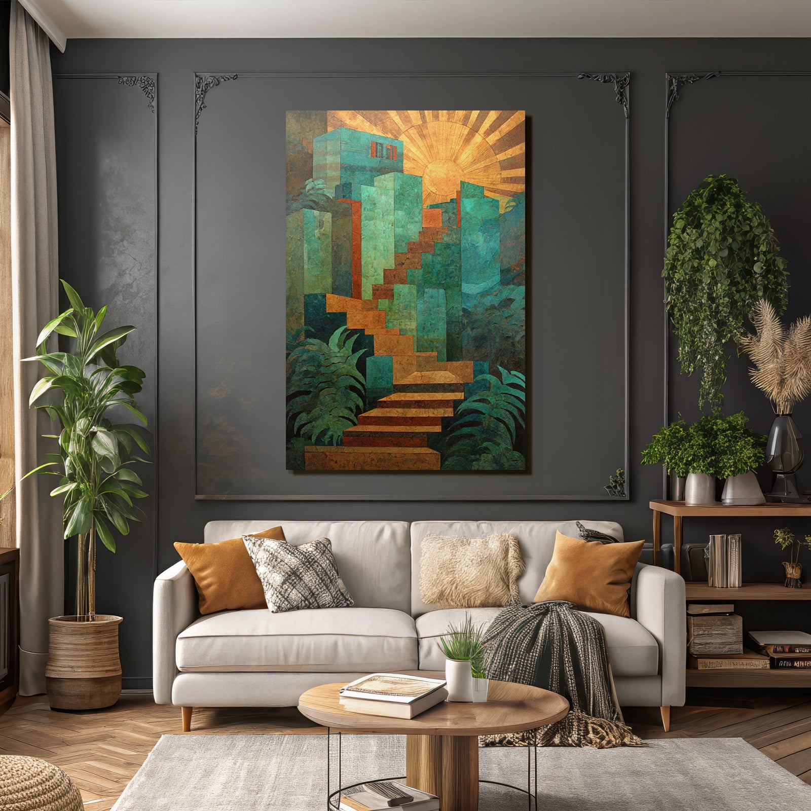 ArtDeco Aufstieg Zur Sonne Abstraktes Landschaftsdesign