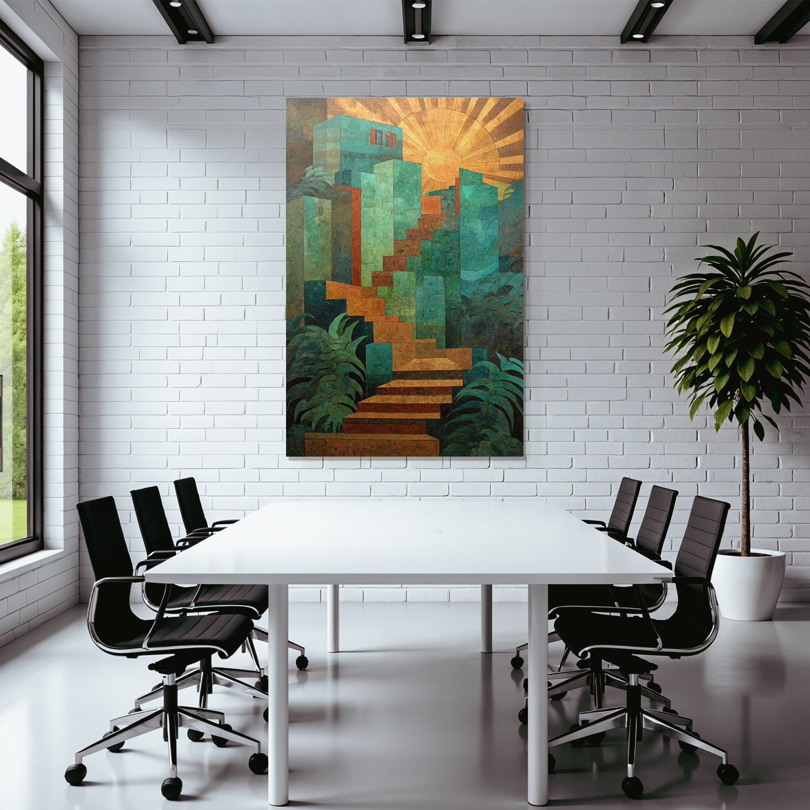 ArtDeco Aufstieg Zur Sonne Abstraktes Landschaftsdesign