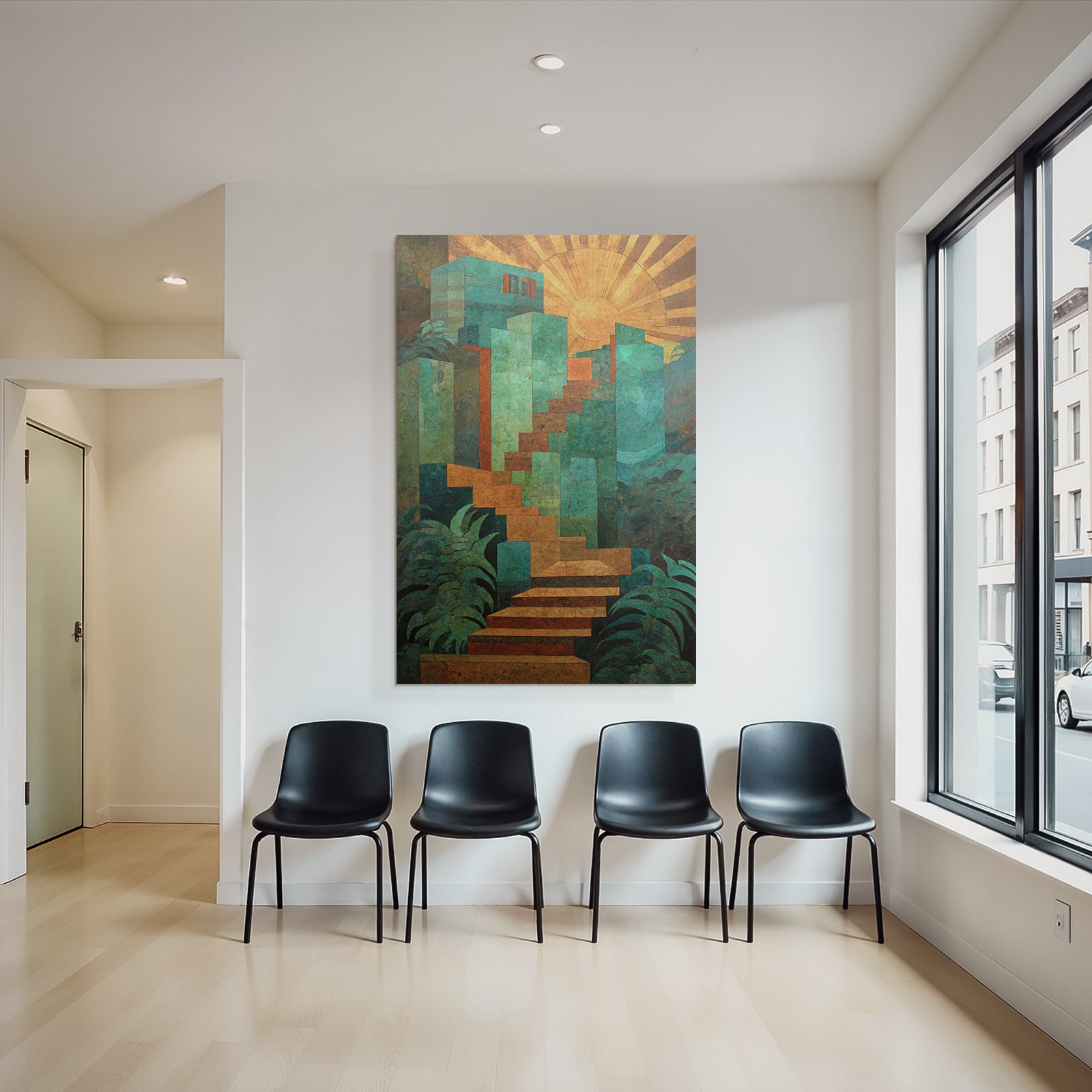 ArtDeco Aufstieg Zur Sonne Abstraktes Landschaftsdesign