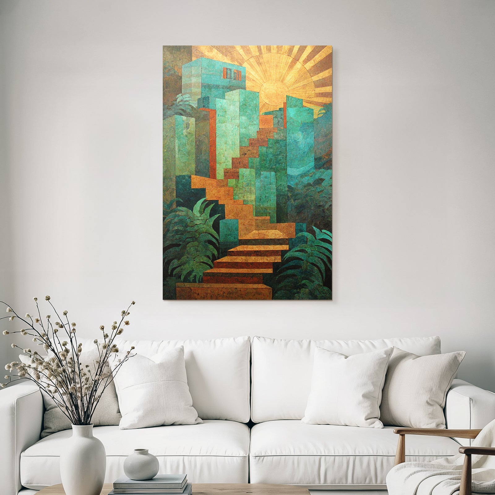 ArtDeco Aufstieg Zur Sonne Abstraktes Landschaftsdesign