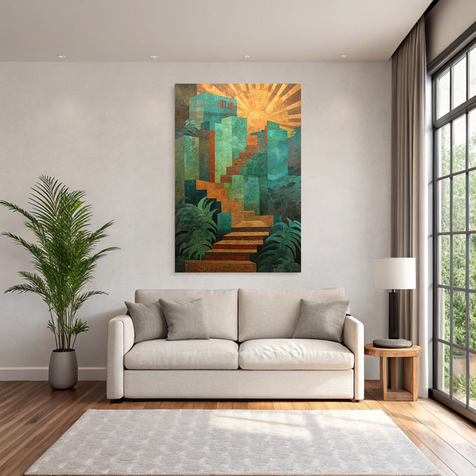 ArtDeco Aufstieg Zur Sonne Abstraktes Landschaftsdesign