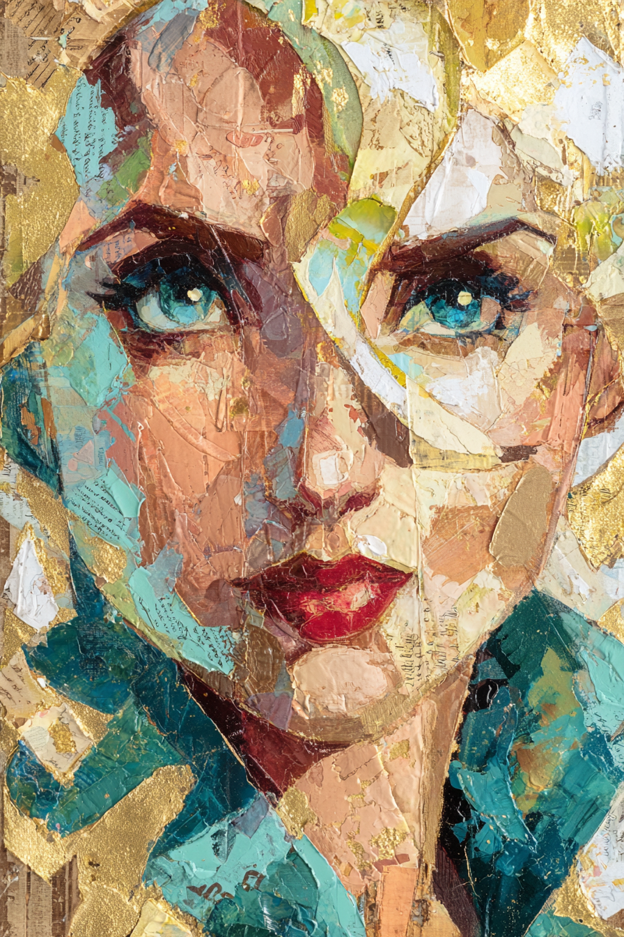 ArtDeco Ausdrucksstarkes Kunstportrait Einer Frau Mit Goldakzenten | Art Deco | Stilrichtungen