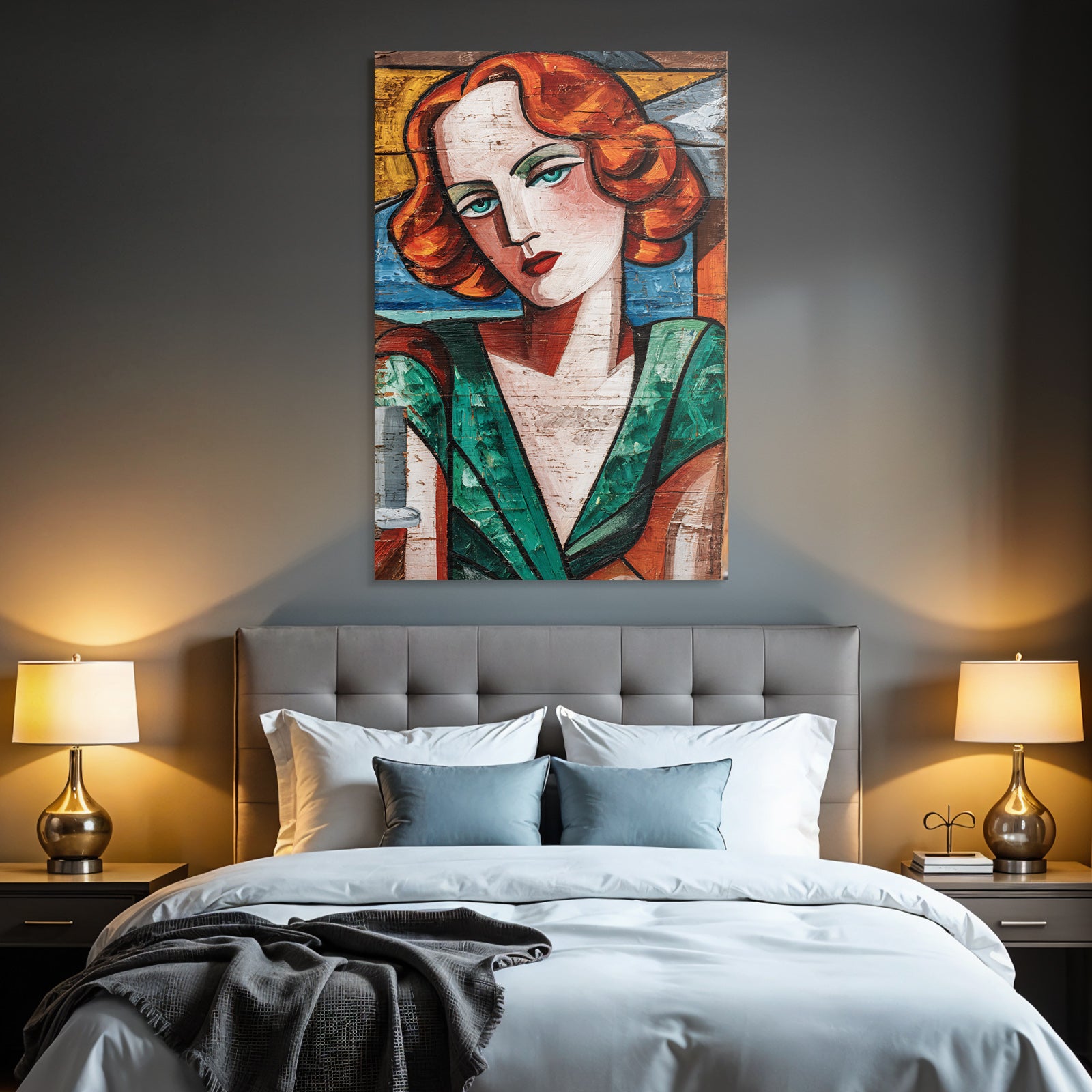 ArtDeco Fraüngesicht In Vibranten Farben