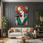 ArtDeco Fraüngesicht In Vibranten Farben