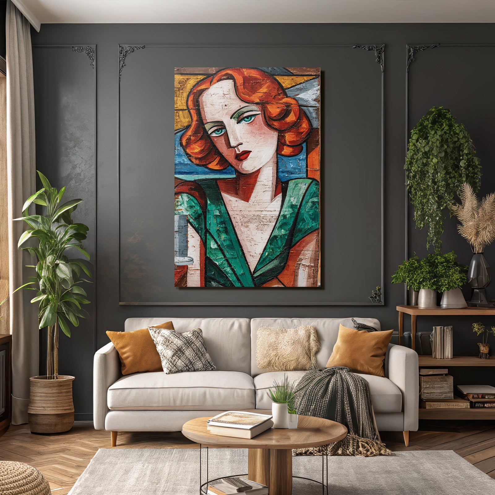 ArtDeco Fraüngesicht In Vibranten Farben
