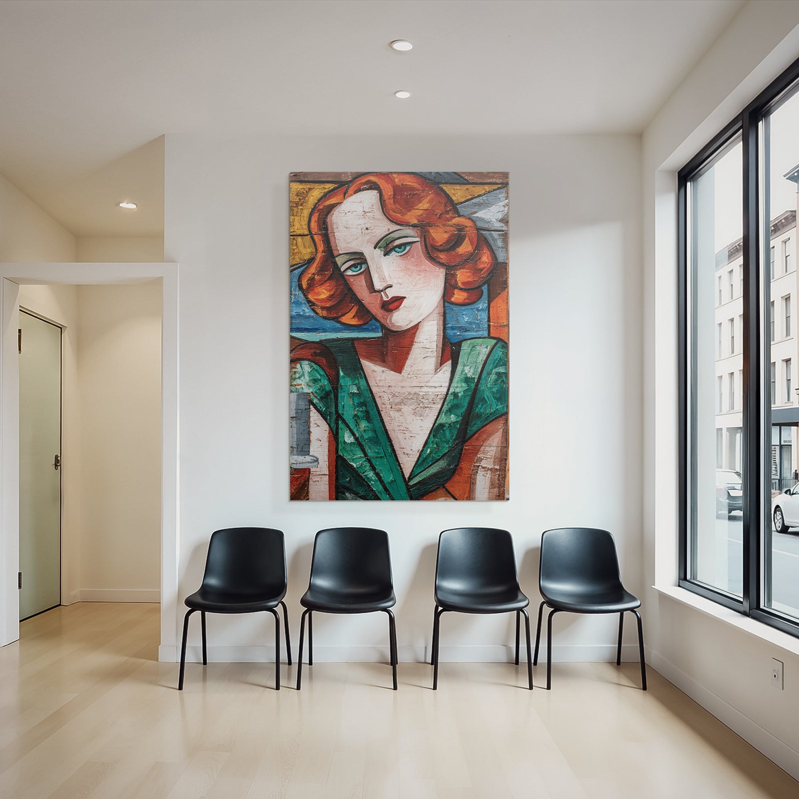 ArtDeco Fraüngesicht In Vibranten Farben