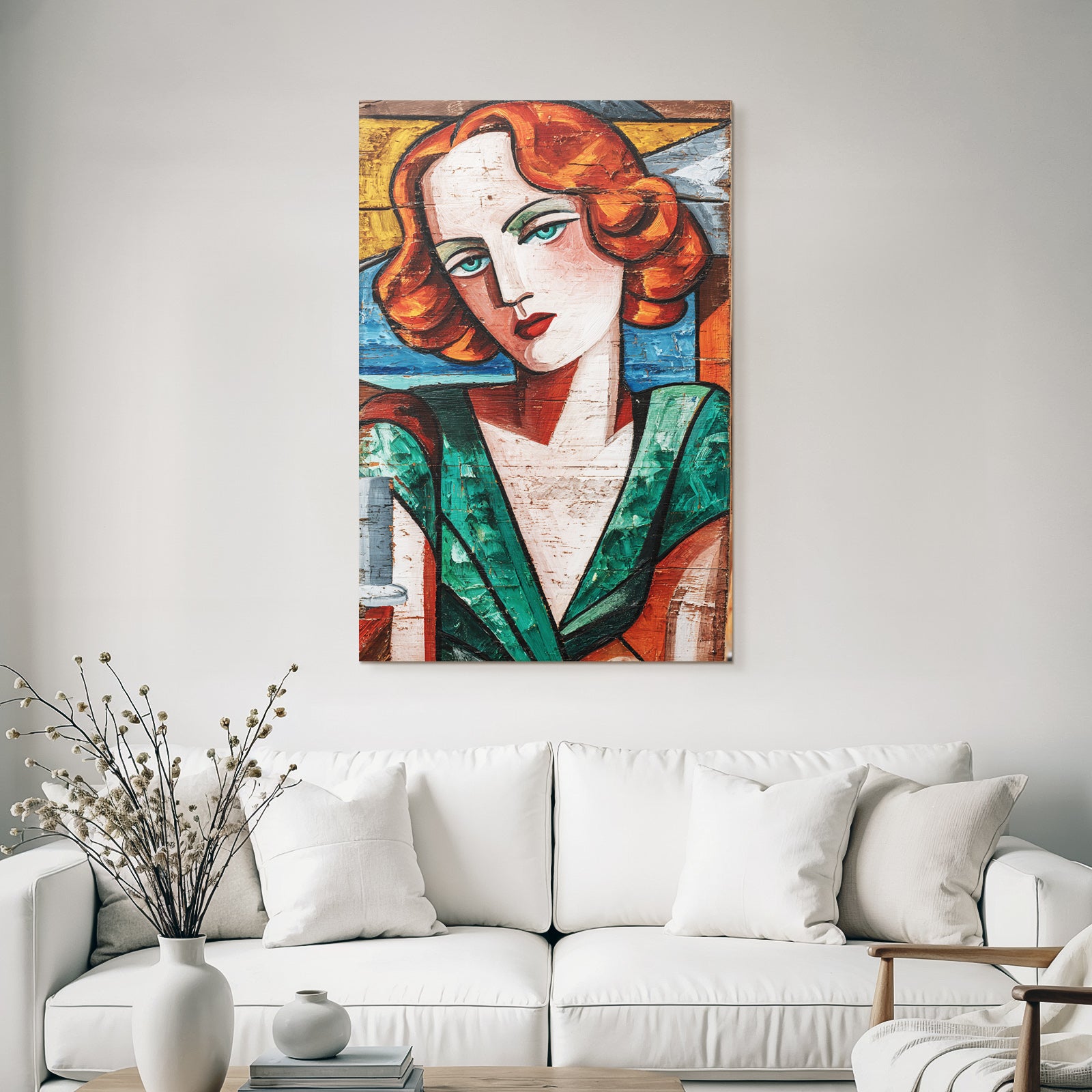 ArtDeco Fraüngesicht In Vibranten Farben