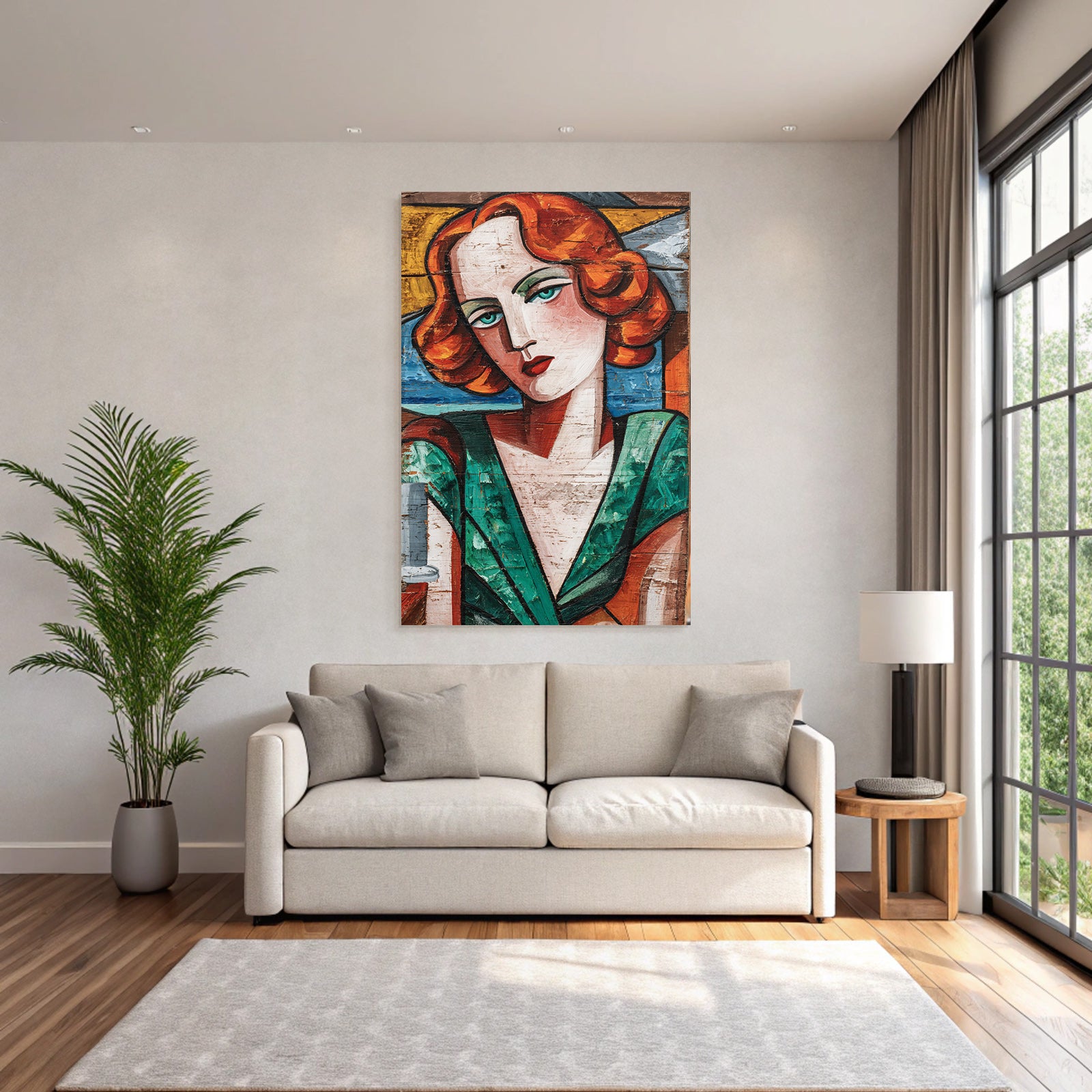 ArtDeco Fraüngesicht In Vibranten Farben