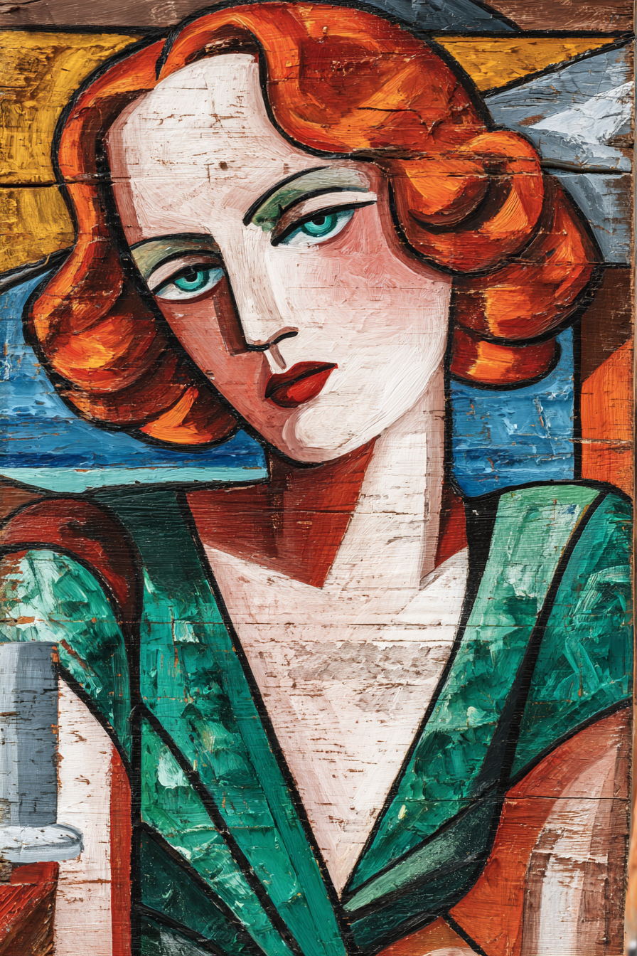 ArtDeco Fraüngesicht In Vibranten Farben | Art Deco | Stilrichtungen