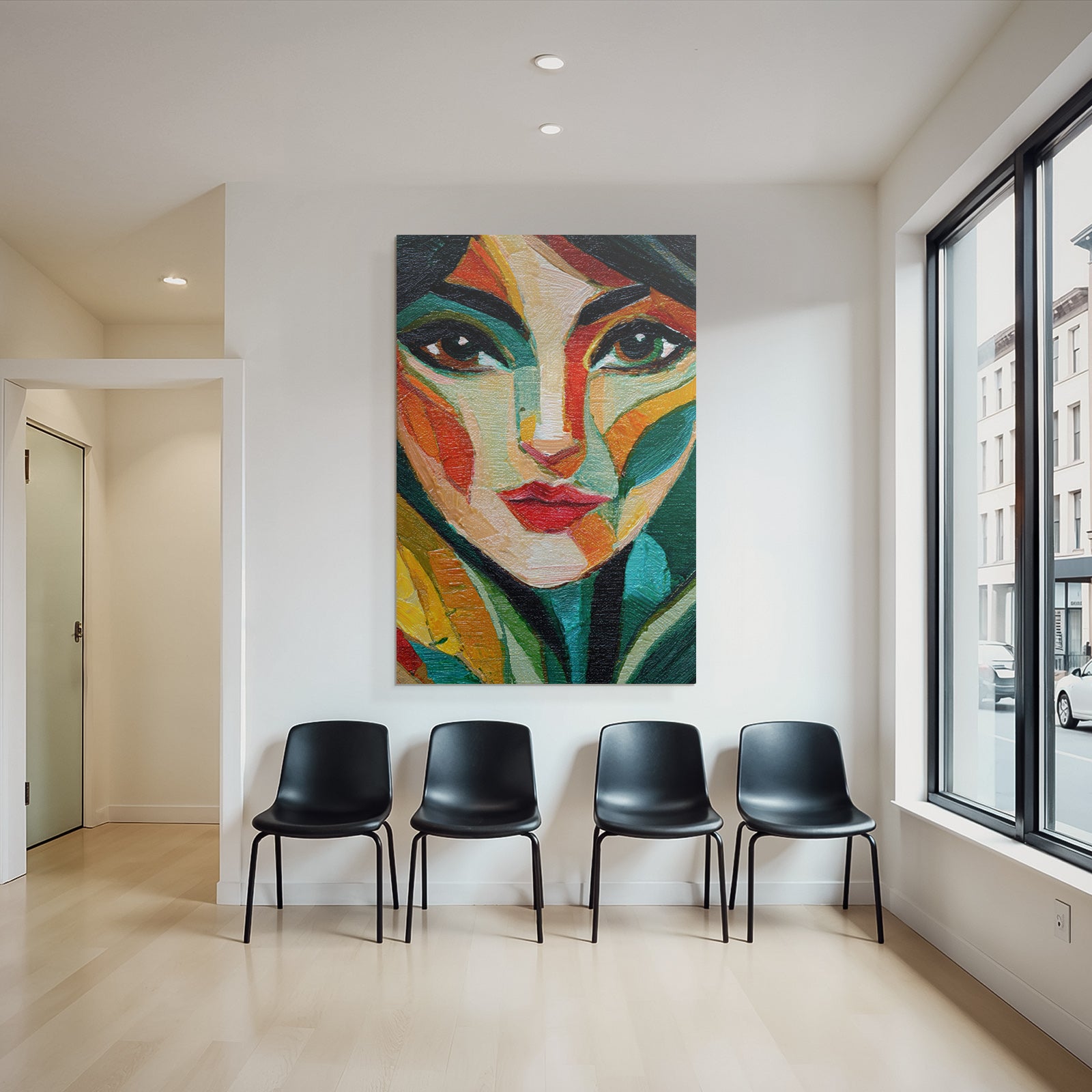 ArtDeco Impressionistisches Fraünporträt In Leuchtenden Farben
