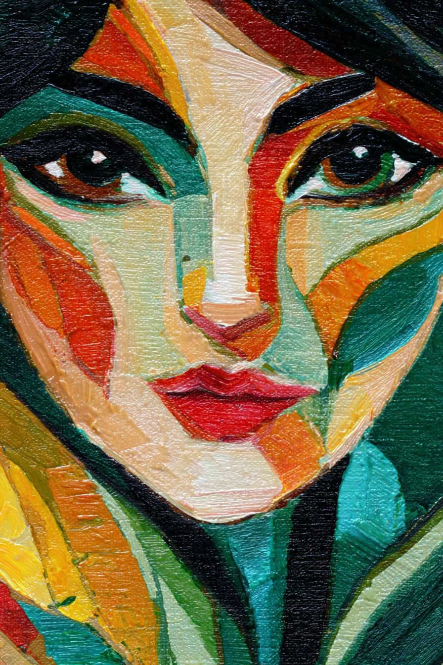 ArtDeco Impressionistisches Fraünporträt In Leuchtenden Farben | Art Deco | Stilrichtungen