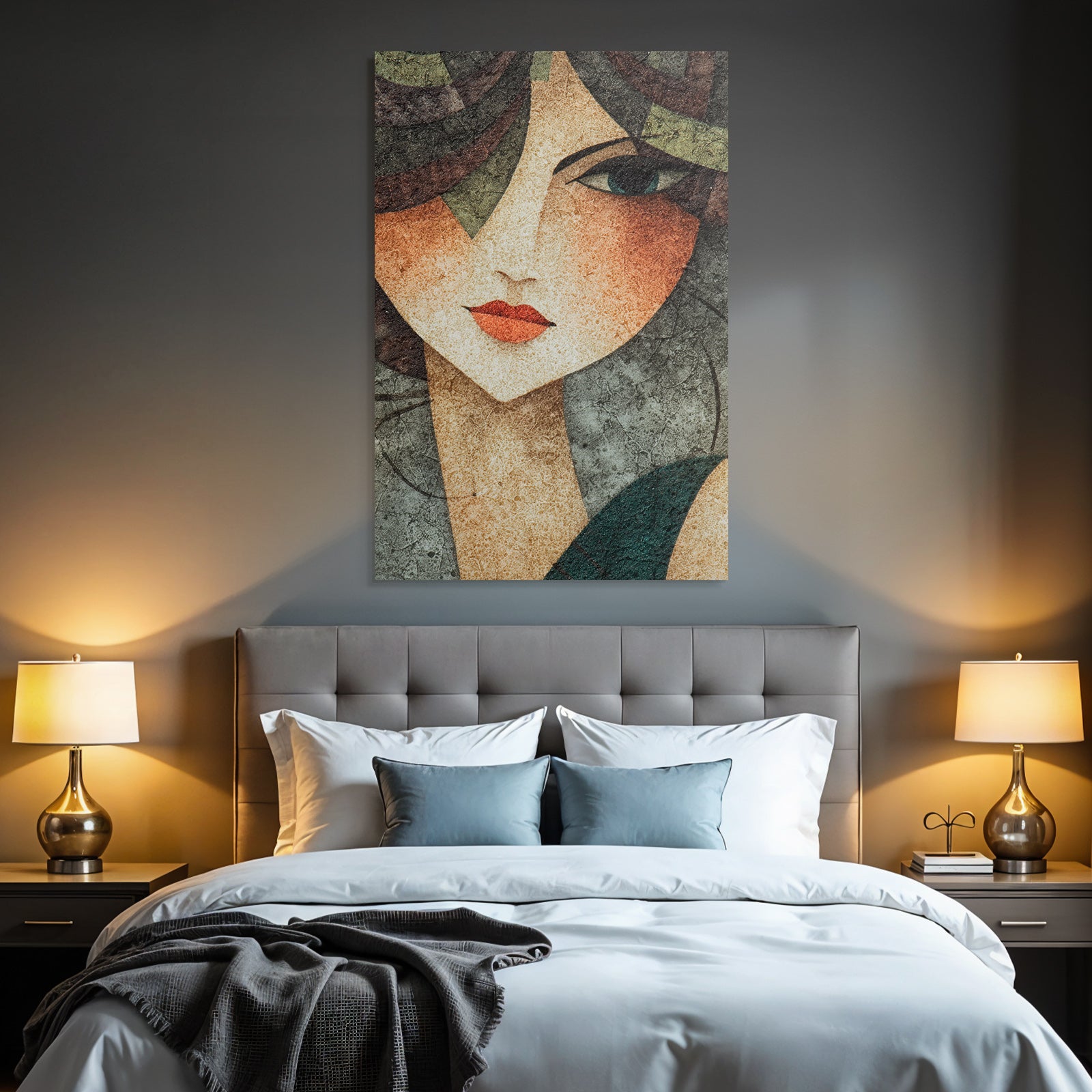 ArtDeco Kunstvolle Frau Im Modernen Vintage Stil