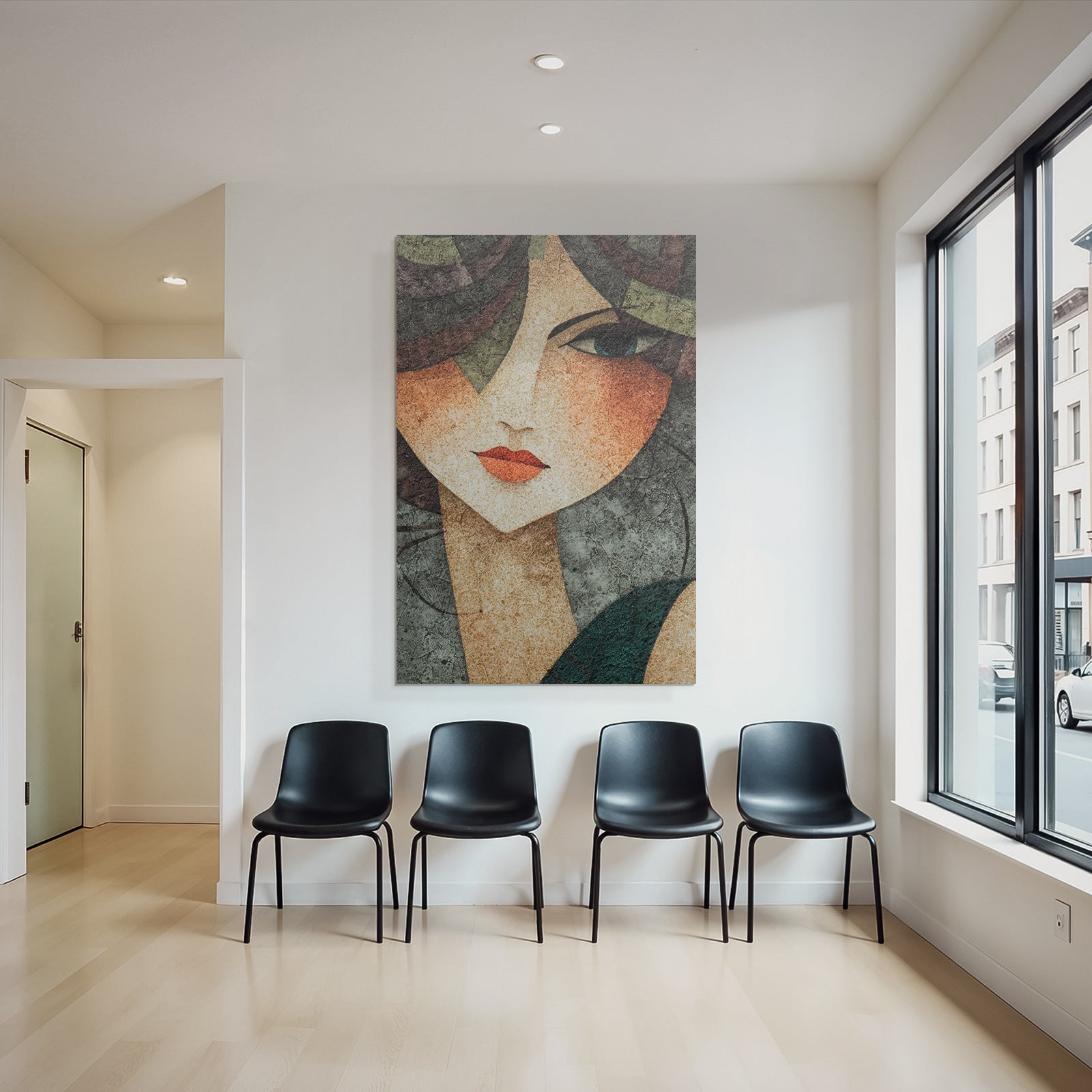ArtDeco Kunstvolle Frau Im Modernen Vintage Stil