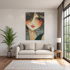 ArtDeco Kunstvolle Frau Im Modernen Vintage Stil