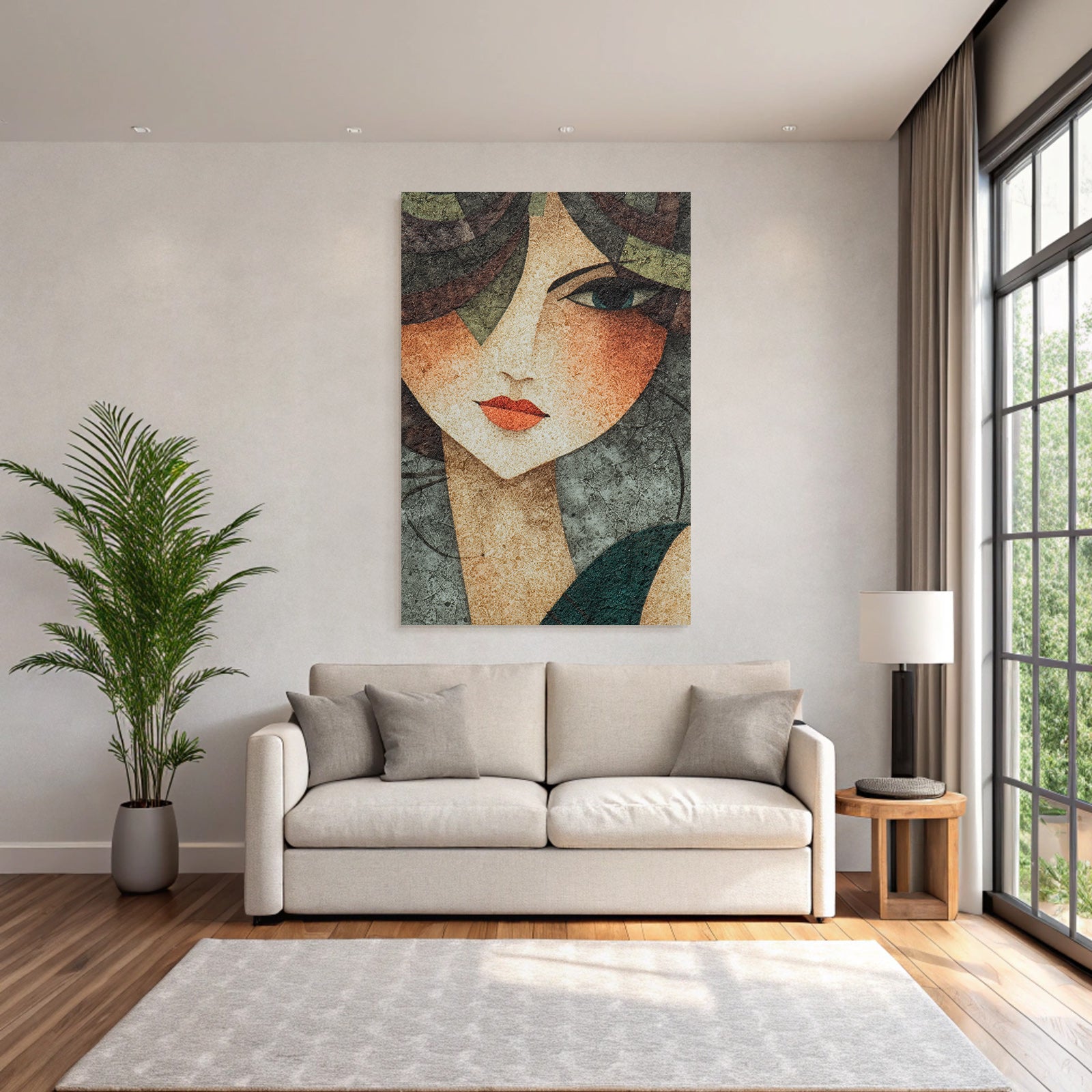 ArtDeco Kunstvolle Frau Im Modernen Vintage Stil