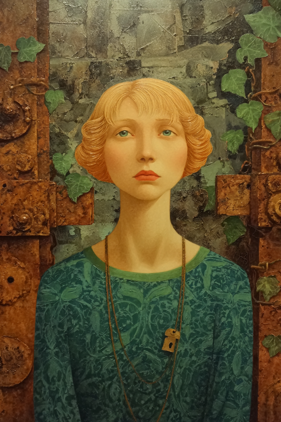 ArtDeco Nachdenkliche Junge Frau Zwischen Natur Und Industrie | Art Deco | Stilrichtungen