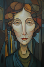 ArtDeco Stilisierte Fraünfigur In Kraftvollen Farben Und Abstrakten Formen | Art Deco | Stilrichtungen