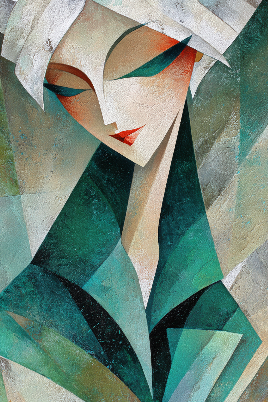 ArtDeco Stilisiertes Abstraktes Porträt Einer Frau | Art Deco | Stilrichtungen