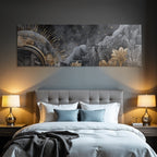 ArtDeco Abstrakte Landschaft Mit Klassischer Architektur Botanischen Motiven Und Himmelsmotiven
