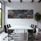 ArtDeco Abstrakte Landschaft Mit Klassischer Architektur Botanischen Motiven Und Himmelsmotiven