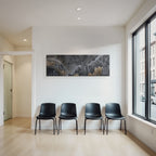 ArtDeco Abstrakte Landschaft Mit Klassischer Architektur Botanischen Motiven Und Himmelsmotiven