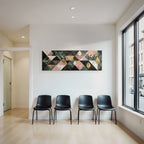 ArtDeco Abstraktes Geometrisches Muster Mit Grünen Rosa Und Goldenen Elementen