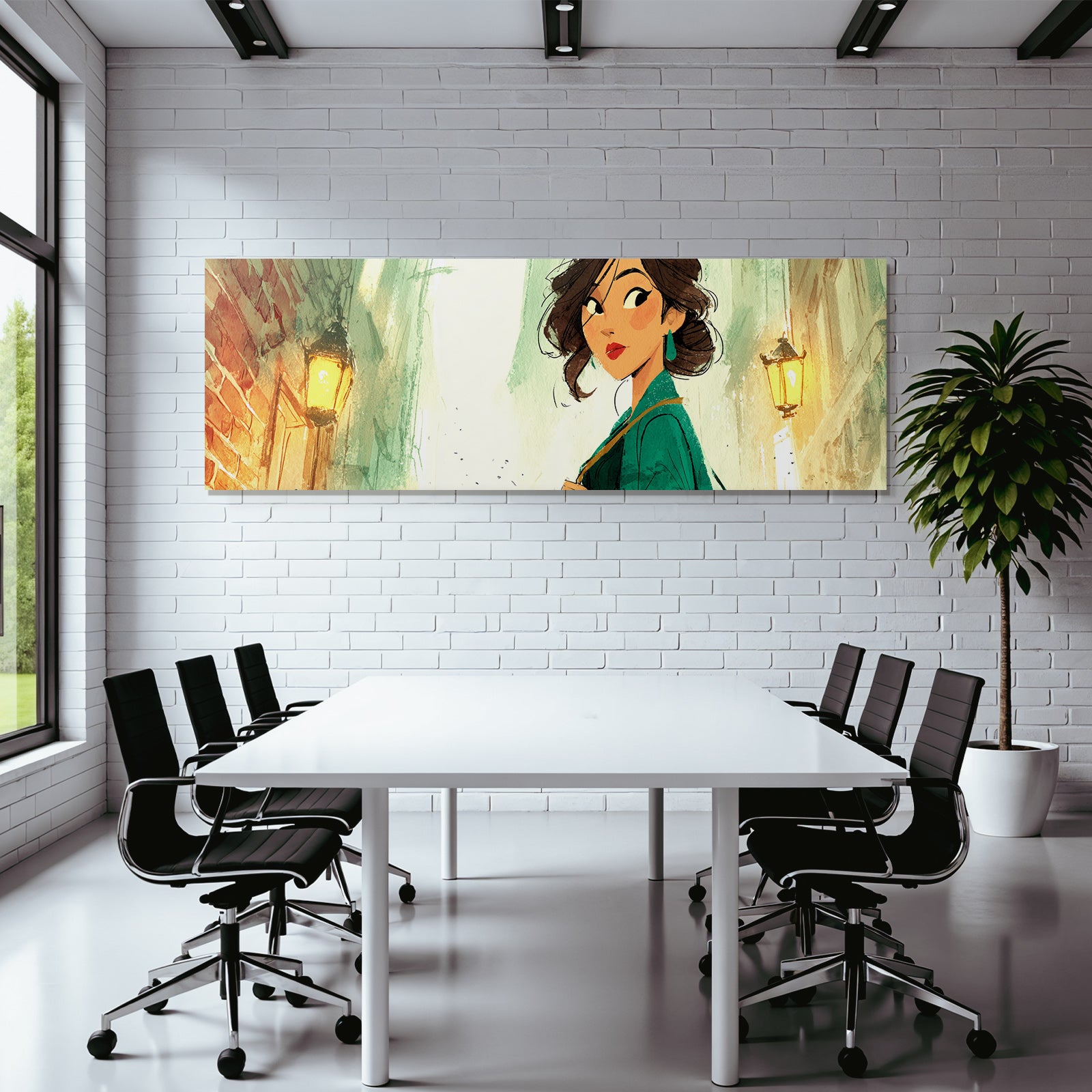 ArtDeco Frau In Stilvollem Outfit Unter Laternenlicht