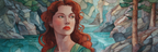 ArtDeco Frau Mit Roten Haaren Am Steinigen Wasserufer | Art Deco | Stilrichtungen