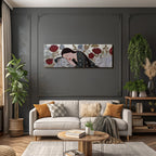 ArtDeco Frau Und Löwe In Harmonie Mit Blumen Und Pflanzen