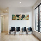 ArtDeco Modernes Fraüngesicht Mit Geometrischem Hintergrund