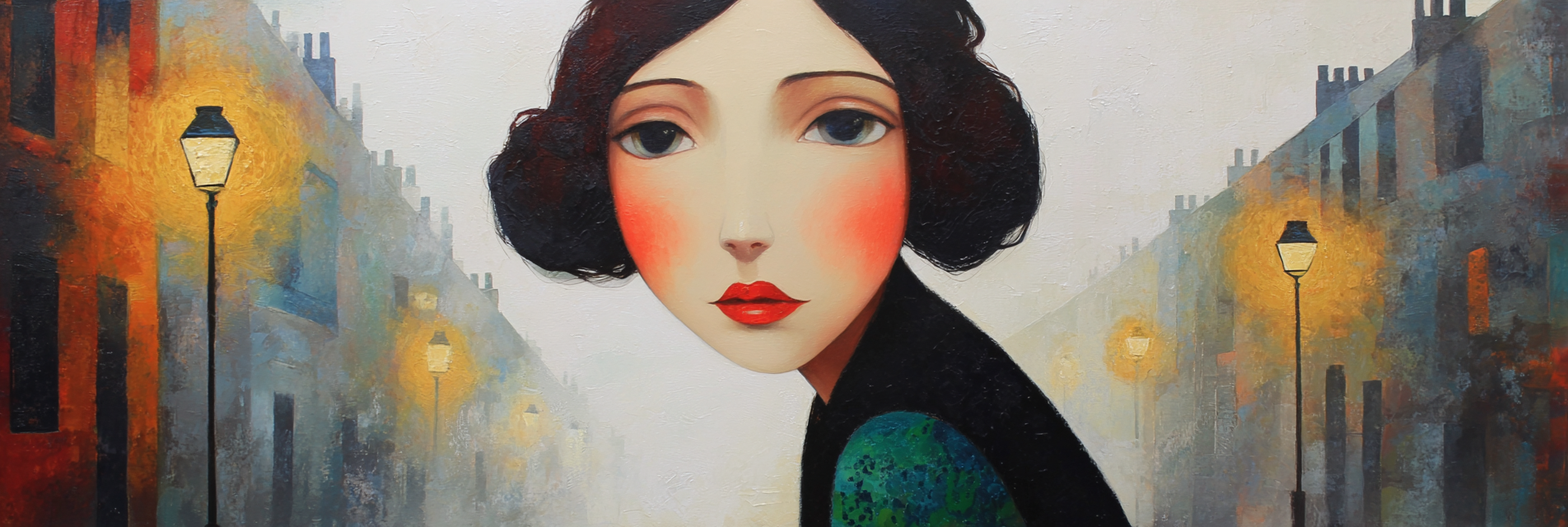 ArtDeco Mysteriöse Frau Im Nebligen Strassenbild | Art Deco | Stilrichtungen
