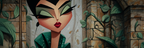 ArtDeco Stilisierter Charakter Mit Makeup Und Architektur Hintergrund | Art Deco | Stilrichtungen