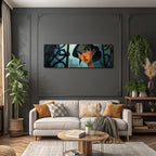 ArtDeco Weiblicher Charakter Mit Kettenhintergrund Digital Kunst