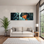 ArtDeco Weiblicher Charakter Mit Kettenhintergrund Digital Kunst