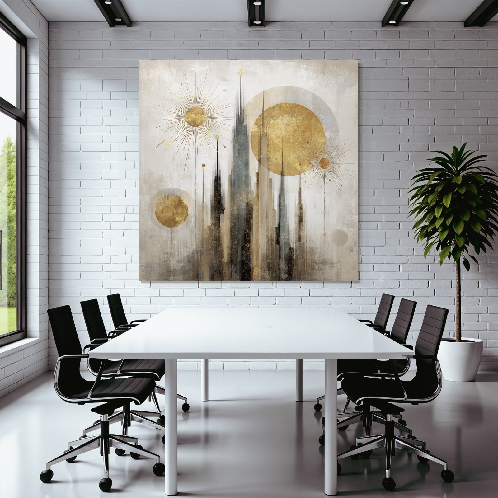 ArtDeco Abstrakte Architektur Und Himmlische Sonnenmotive
