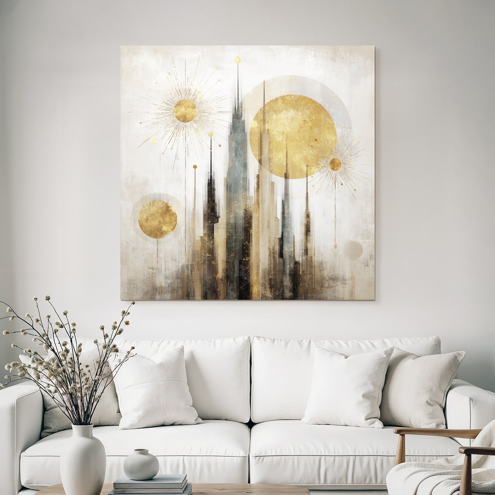 ArtDeco Abstrakte Architektur Und Himmlische Sonnenmotive