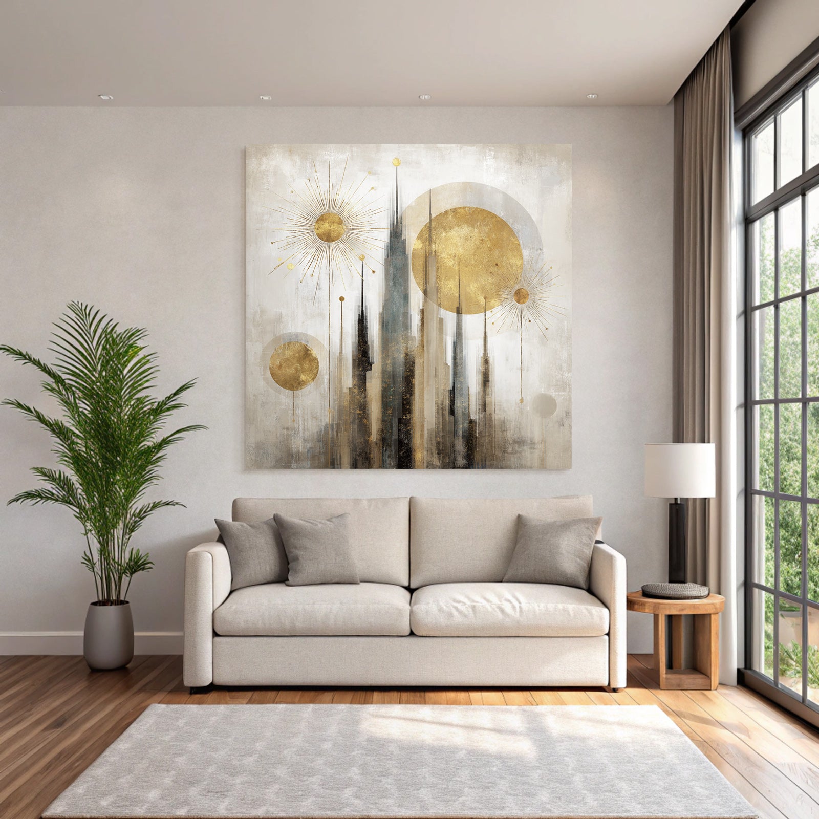 ArtDeco Abstrakte Architektur Und Himmlische Sonnenmotive