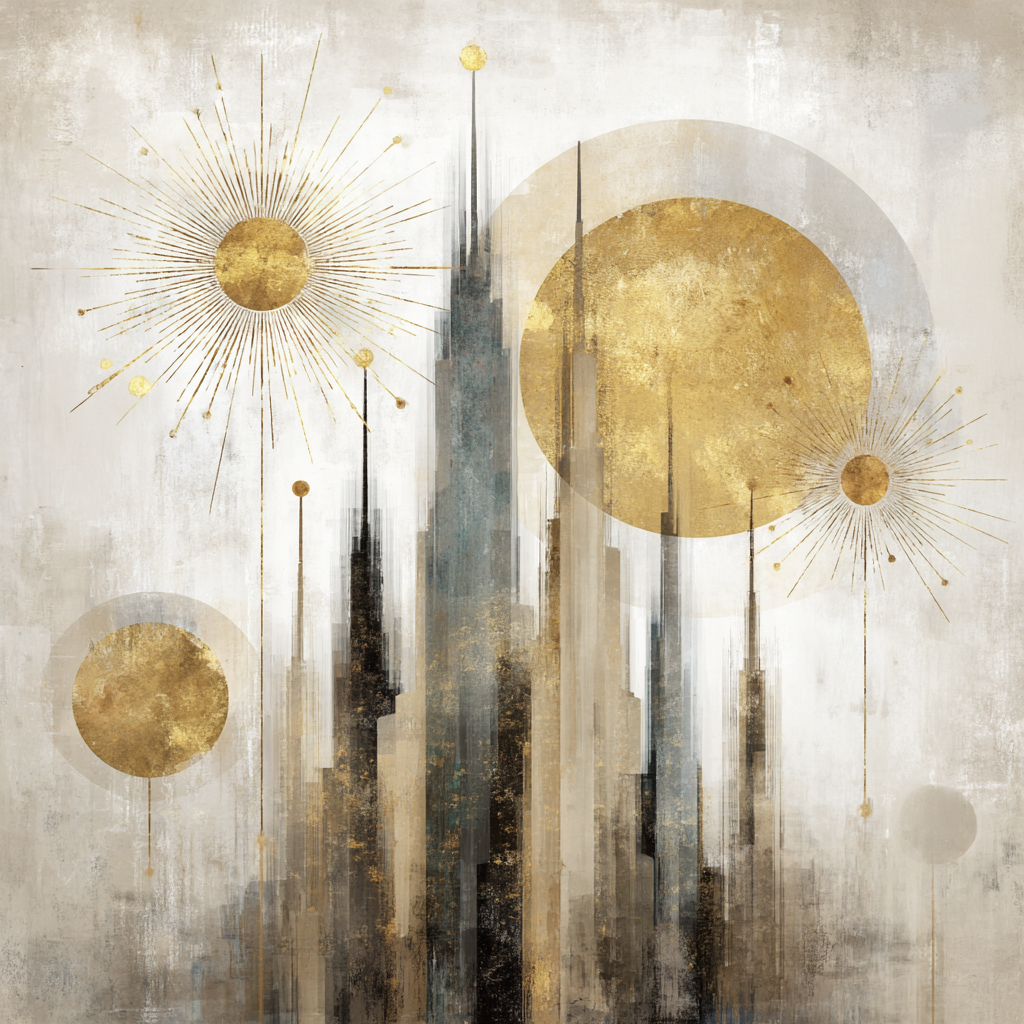ArtDeco Abstrakte Architektur Und Himmlische Sonnenmotive | Art Deco | Stilrichtungen