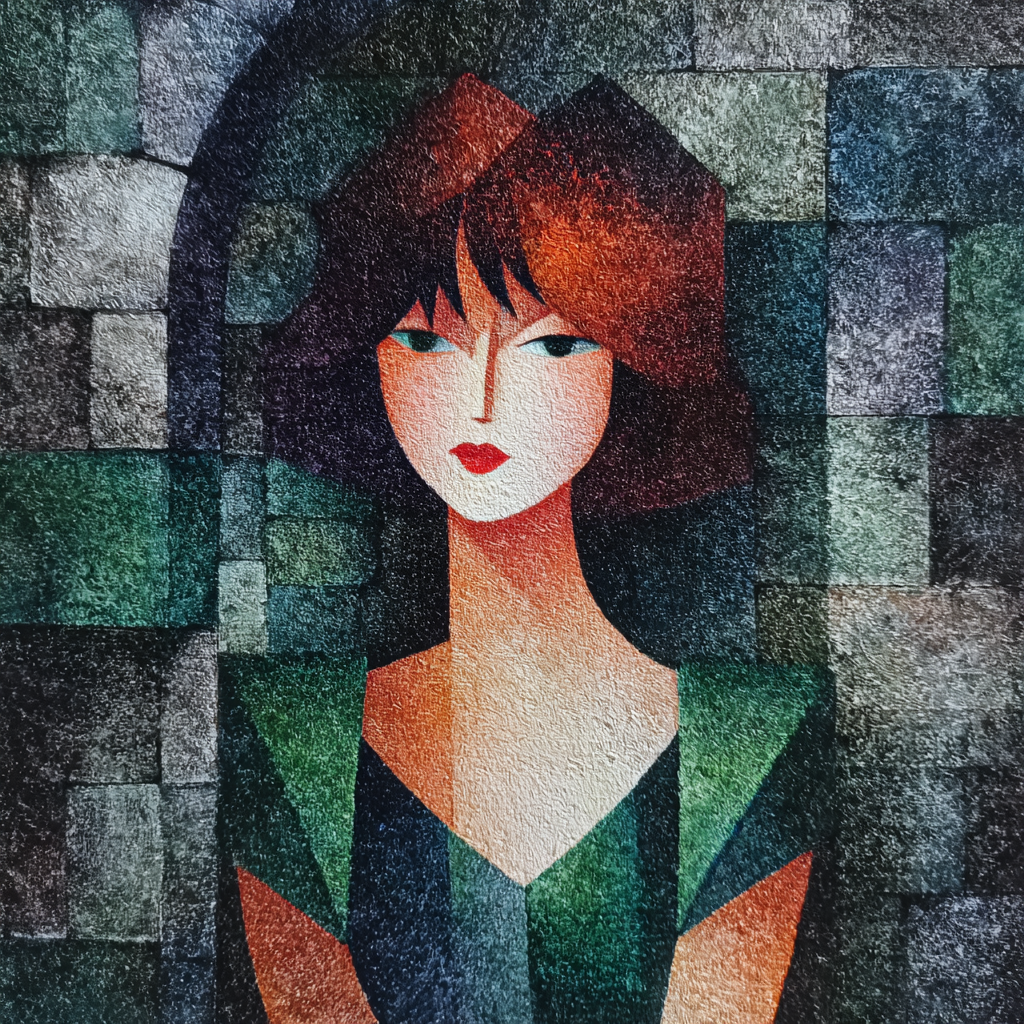ArtDeco Abstraktes Porträt Einer Frau Mit Geometrischen Formen Und Farben | Art Deco | Stilrichtungen