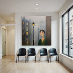 ArtDeco Einsame Figur In Nebliger Strasse