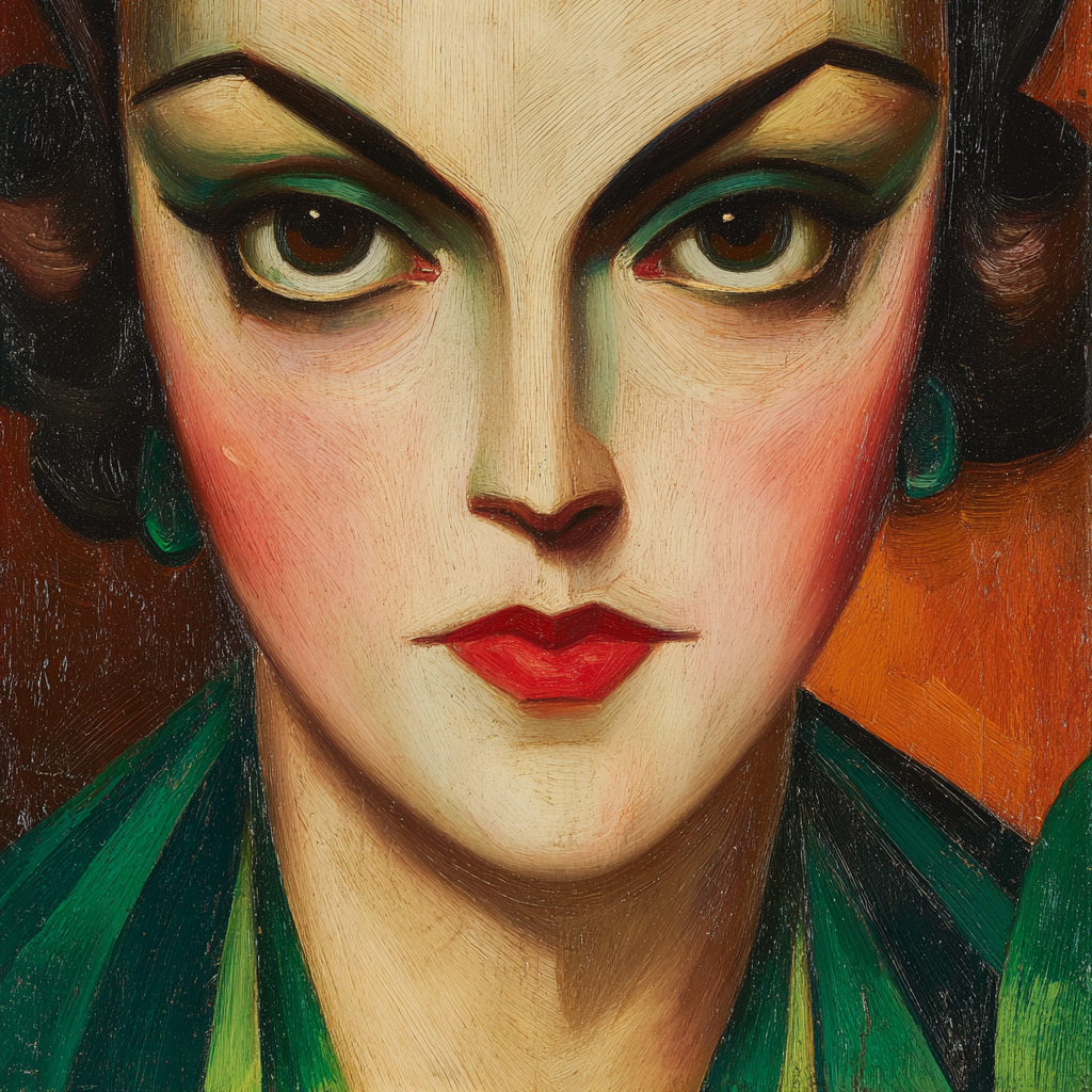 ArtDeco Glamourös Porträt Einer Frau Mit Kühnen Farben | Art Deco | Stilrichtungen