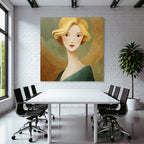 ArtDeco Stilisierte Blonde Frau Mit Retro Charme