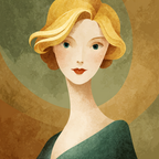 ArtDeco Stilisierte Blonde Frau Mit Retro Charme | Art Deco | Stilrichtungen
