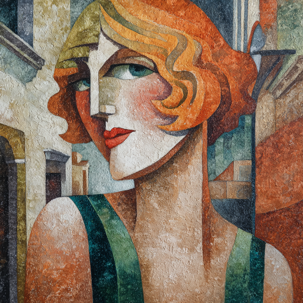 ArtDeco Stilisierte Frau Mit Wellenhaar Vor Architekturkulisse | Art Deco | Stilrichtungen