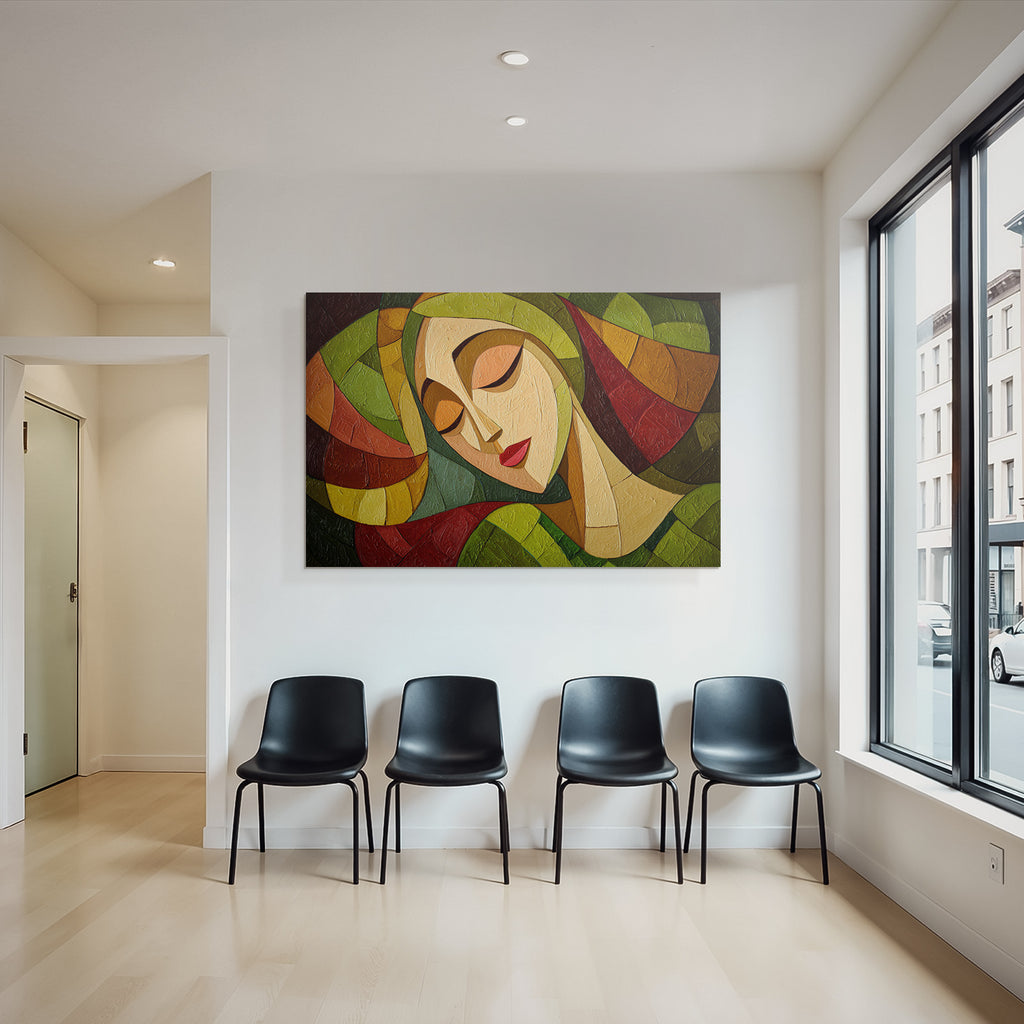 ArtDeco Abstrakte Frau Mit Geschlossenen Augen