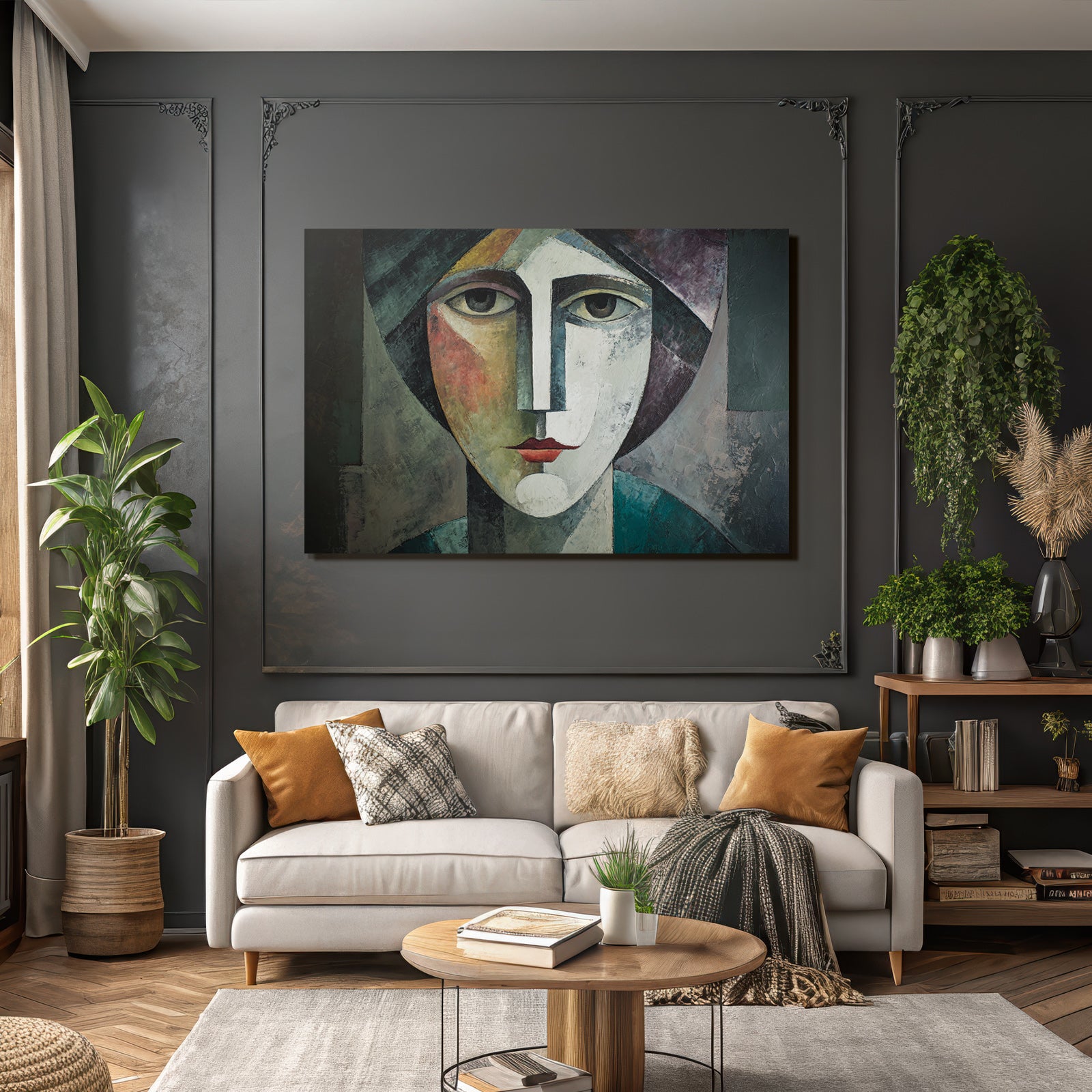 ArtDeco Abstraktes Gesicht Im Kubismusstil