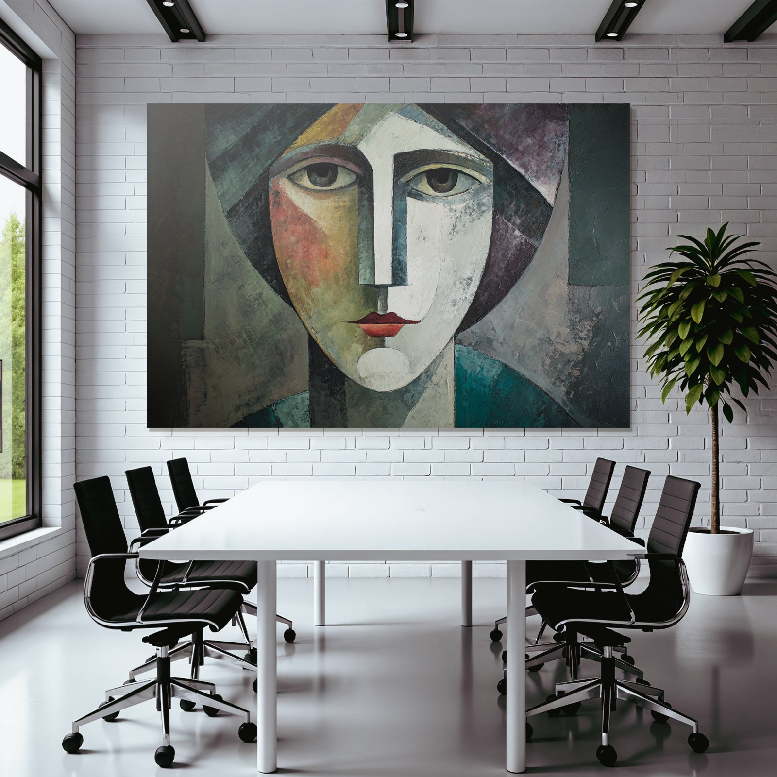 ArtDeco Abstraktes Gesicht Im Kubismusstil